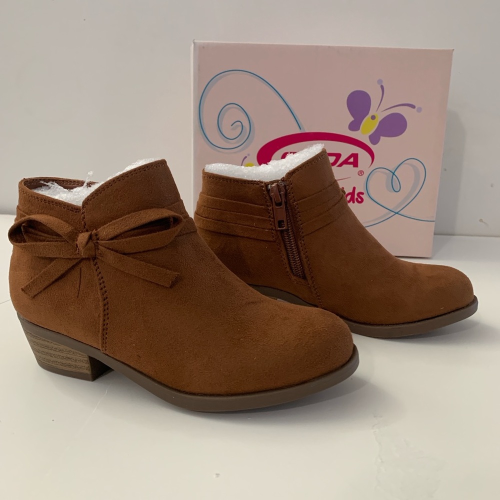 Brown Ankle Boots with Bow Detail girls